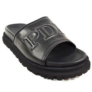 PRINCIPE DI BOLOGNA 🇮🇹 MEN'S SOFT BLACK LEATHER FLAT SUMMER SANDALS